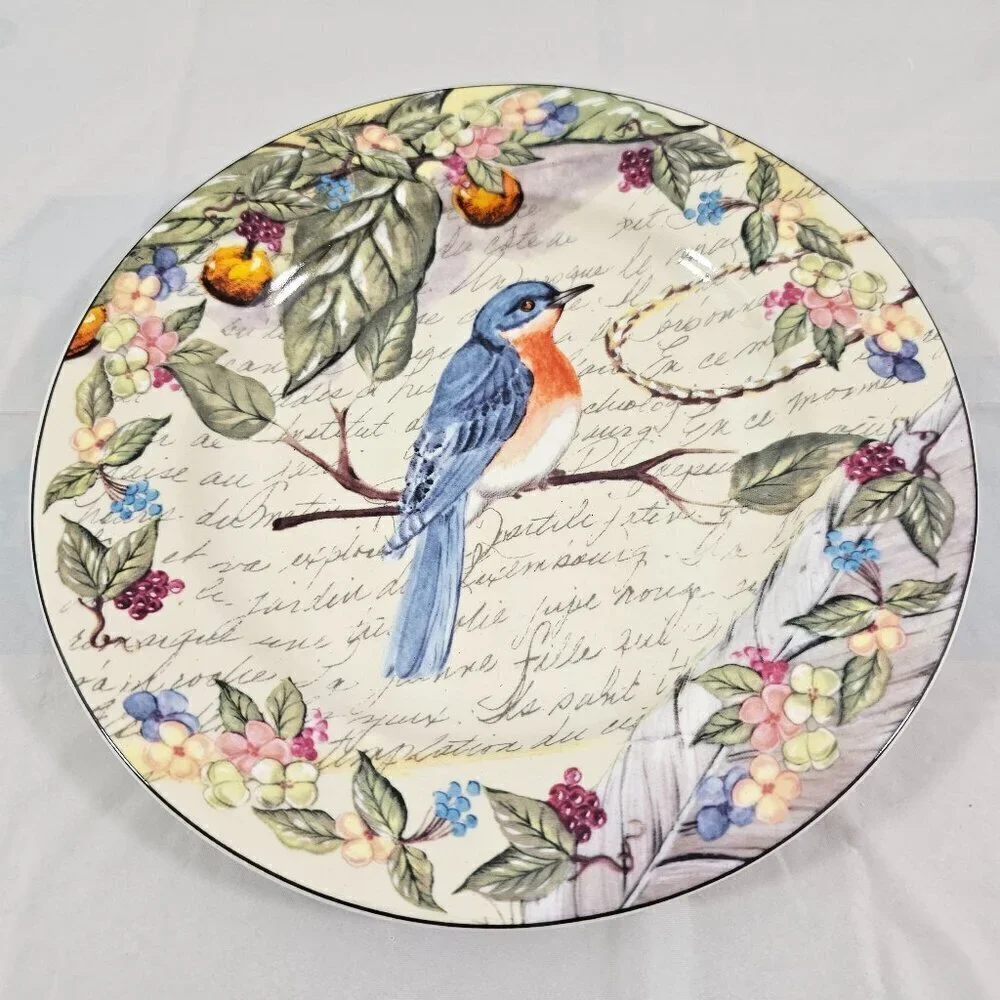 American Atelier At Home Morning Song Bird Salad Luncheon Plates – Set of 3